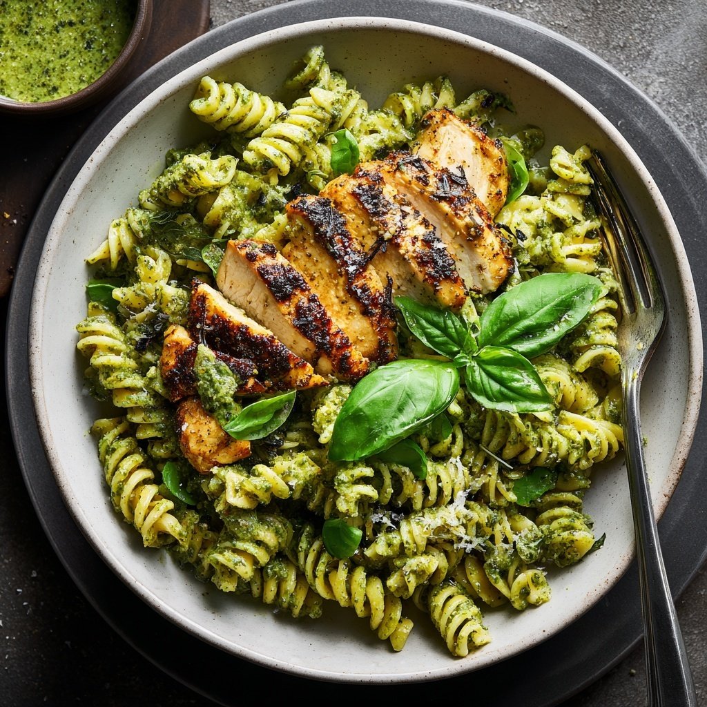 Grilled Chicken Pesto Pasta