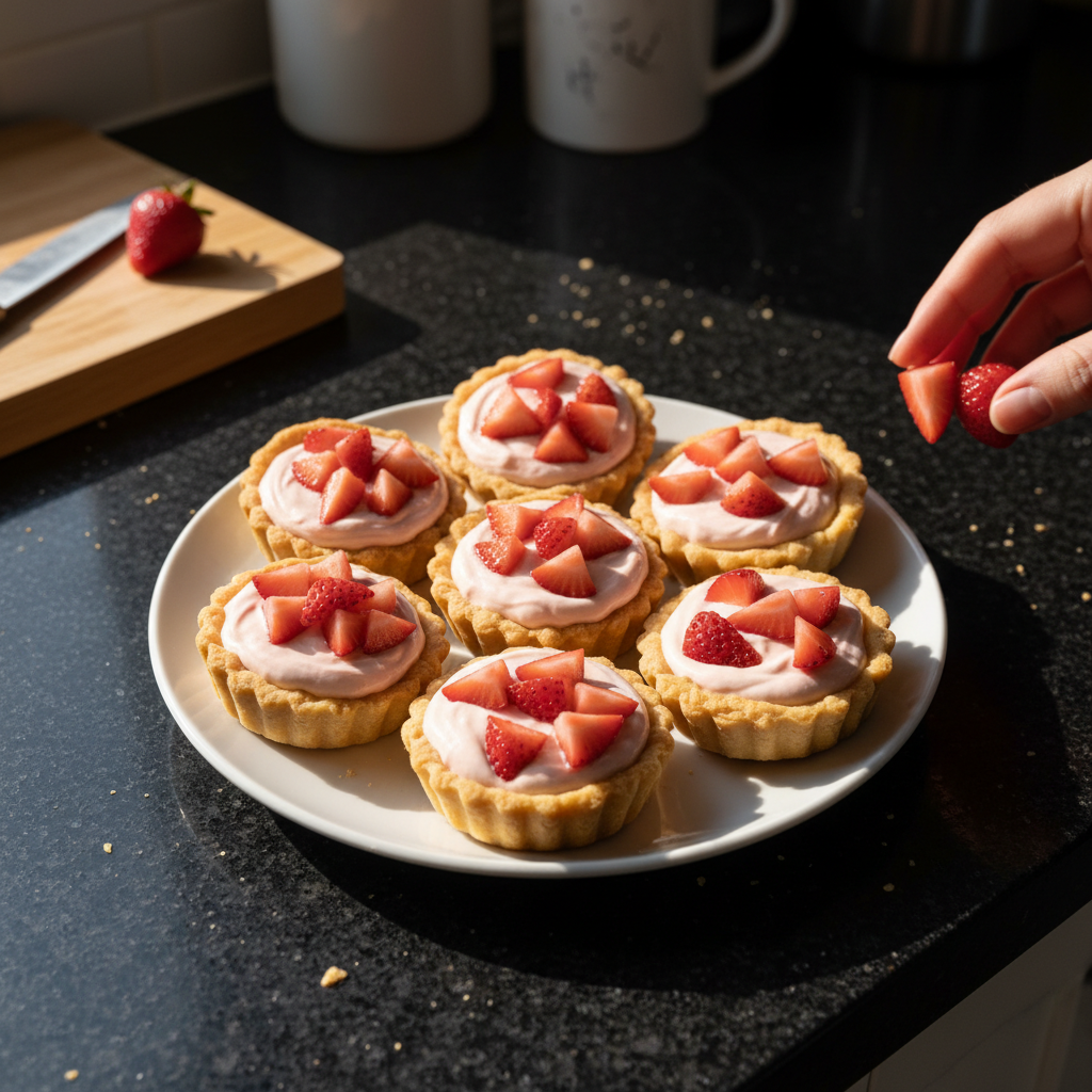 Mini Strawberry Tarts with Cream