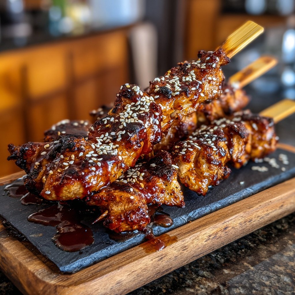Teriyaki Chicken Skewers with Sesame