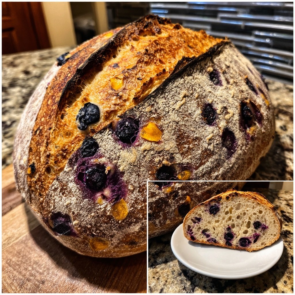 Lemon Blueberry Sourdough with Orange Peel