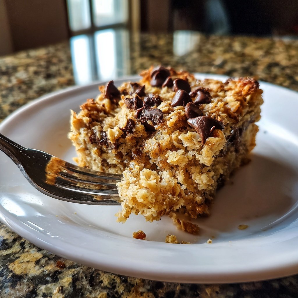 Baked Oatmeal Breakfast Squares with Chocolate Chips​