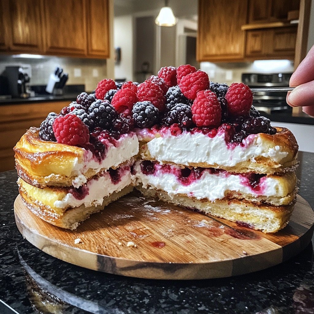 Berry and Cream Cheese Croissant French Toast Bake