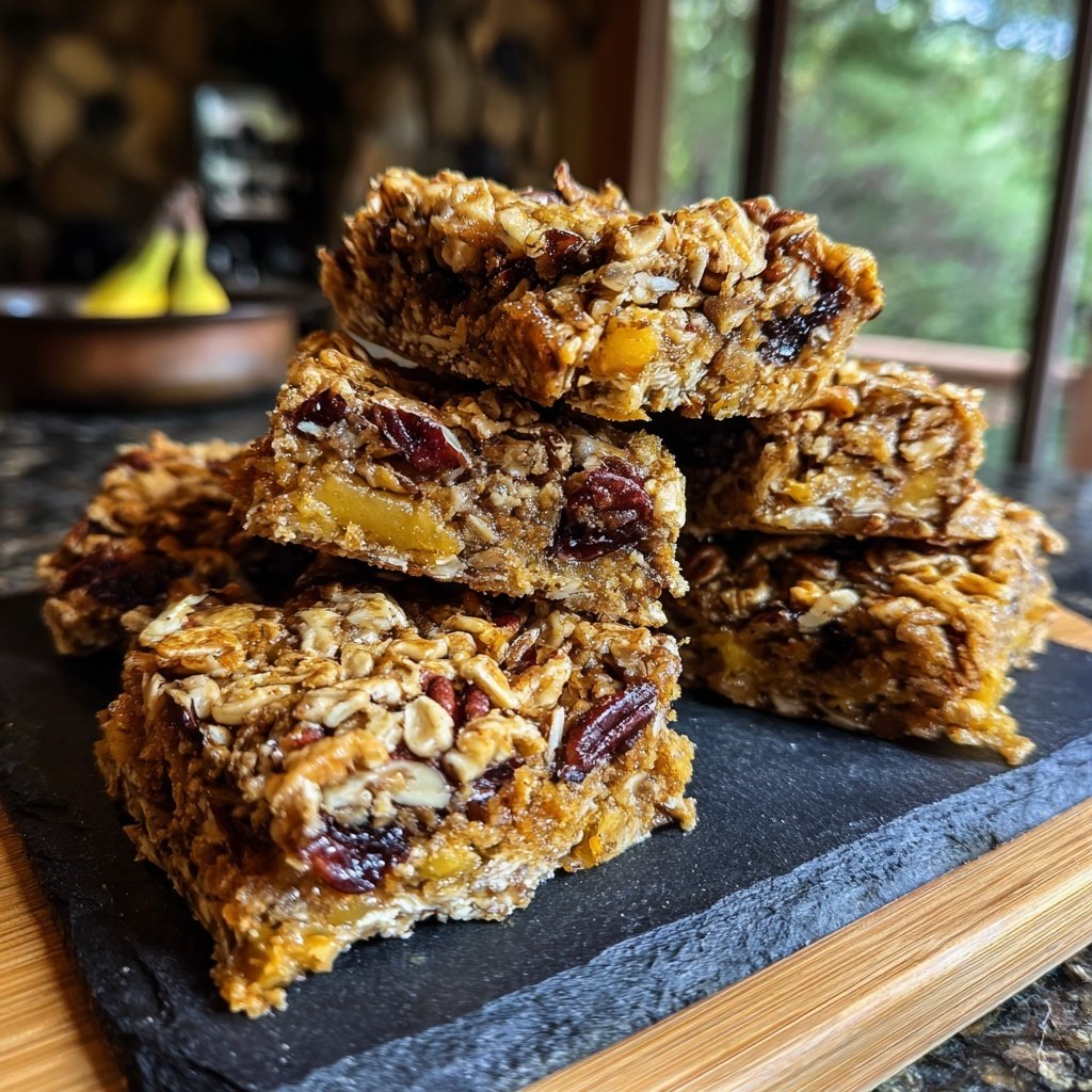 Banana Pecan Snack Bars
