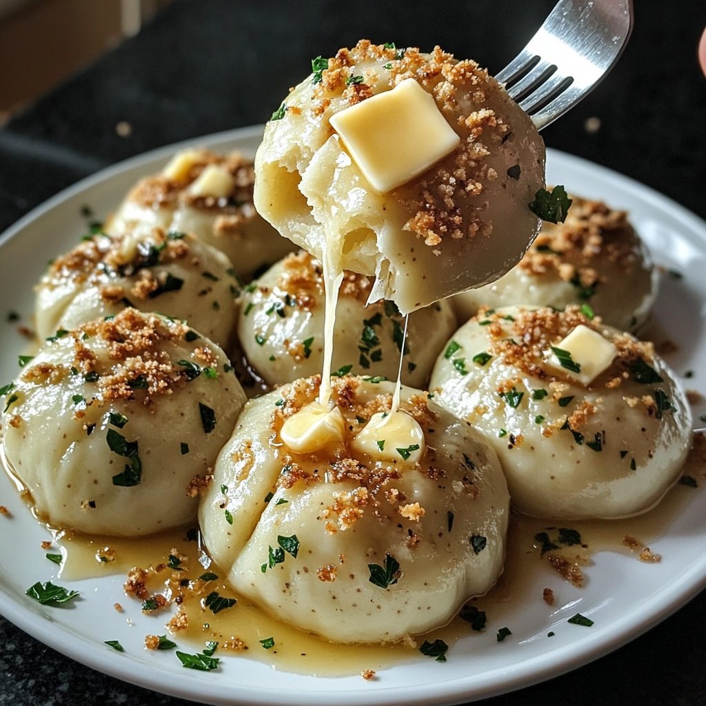Potato Dumplings with Butter Crumbs and Parsley
