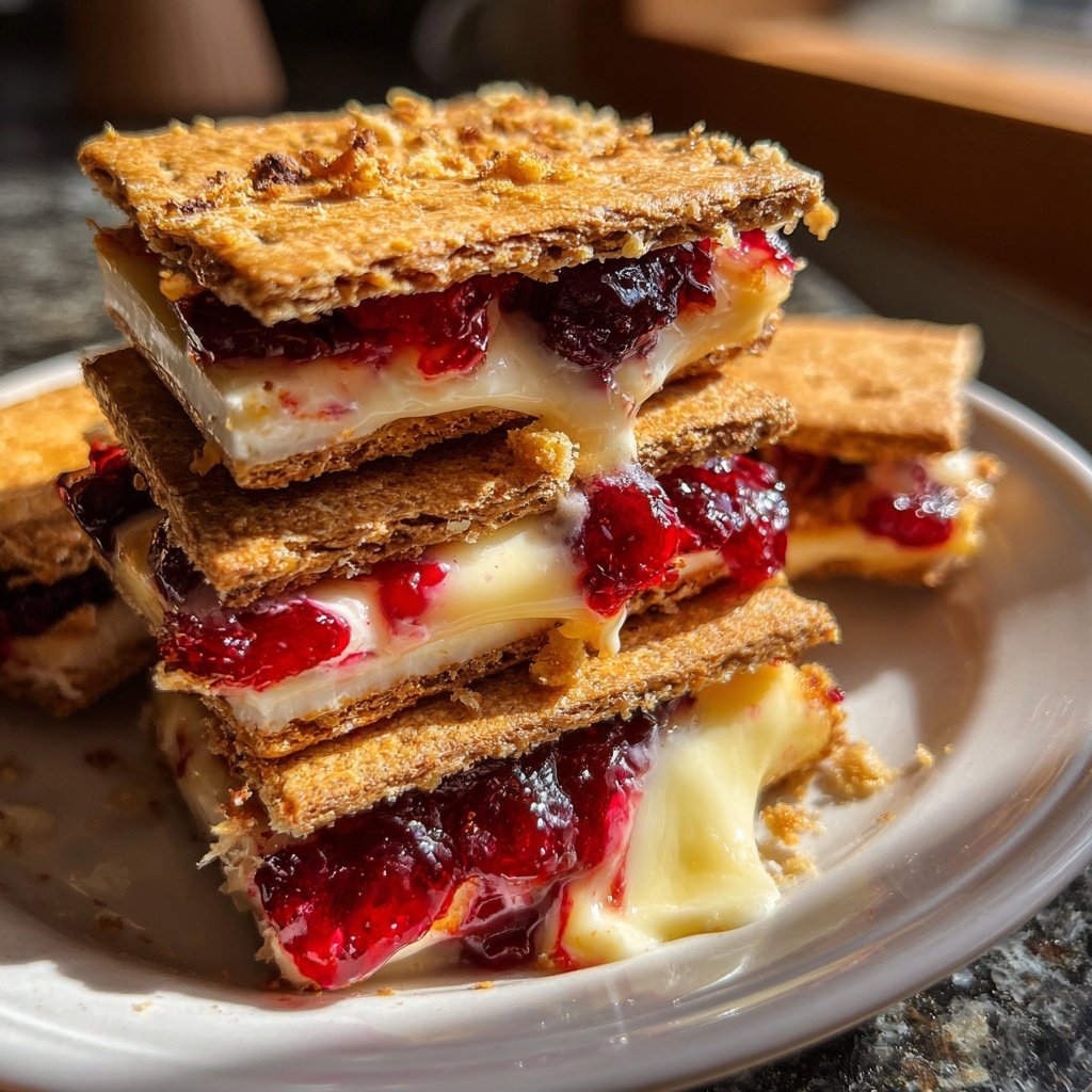 Cranberry Brie S'mores Graham Crackers