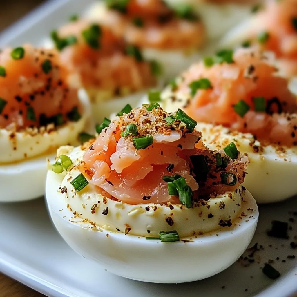 Smoked Salmon Deviled Eggs