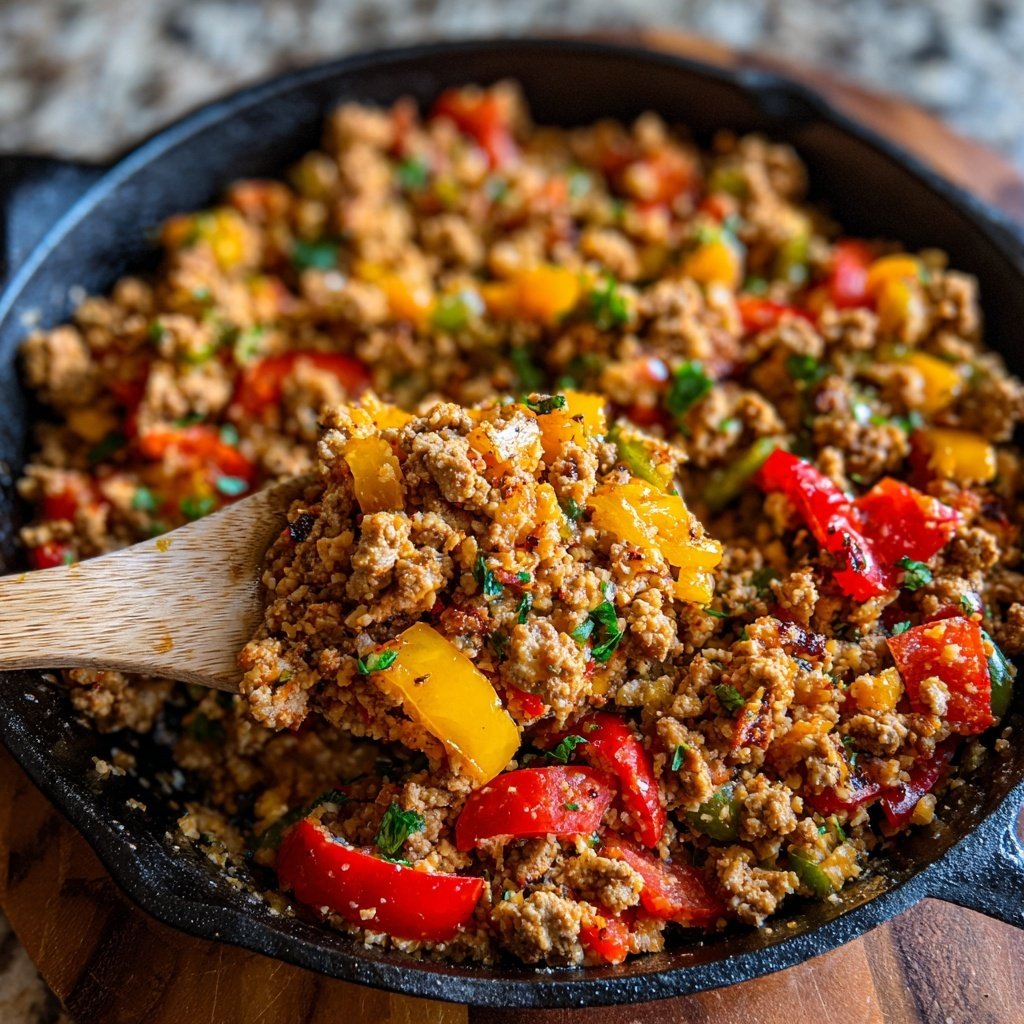 Turkey Cauliflower Rice Skillet