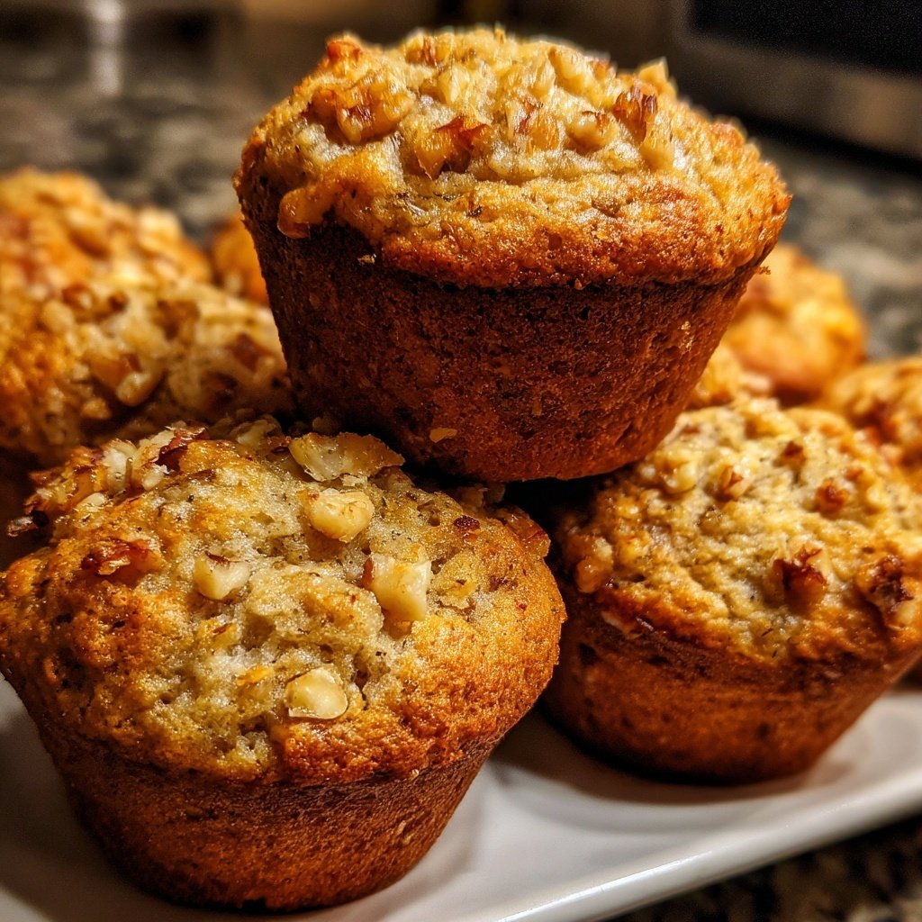 Nutty Banana Oatmeal Muffins