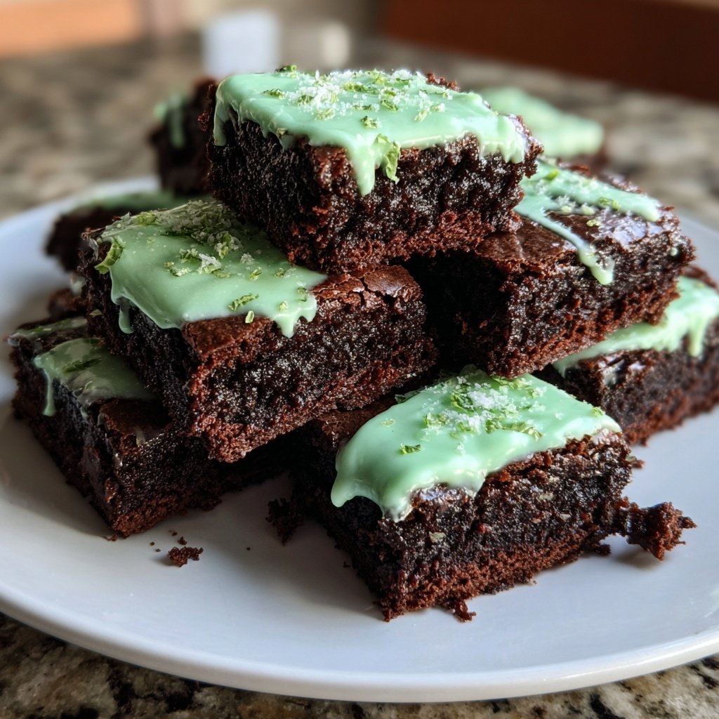 Sourdough Discard Brownies with Mint Frosting
