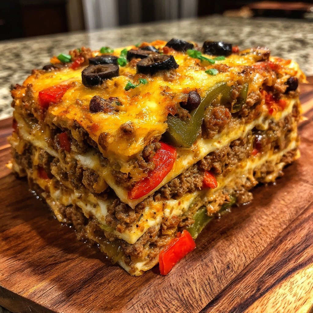 Taco Casserole Layered Ground Beef