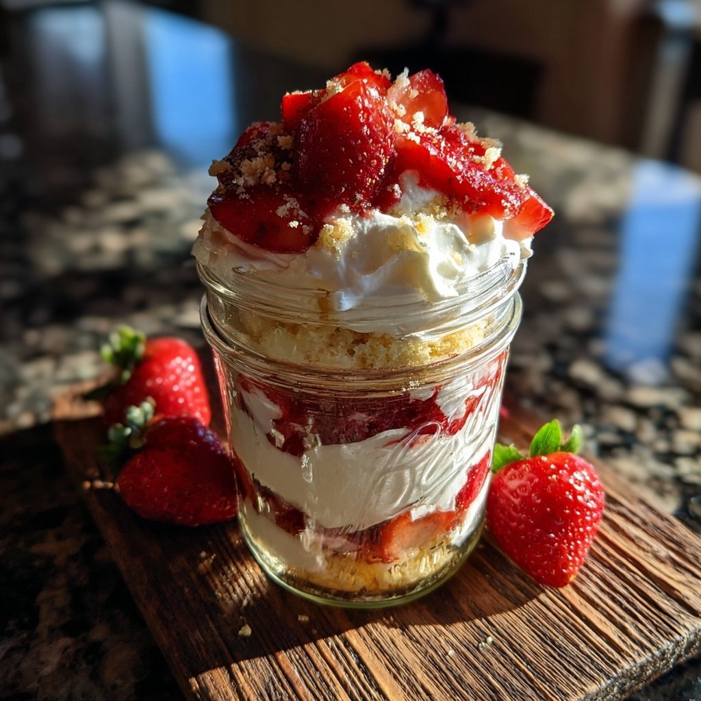 Mason Jar Strawberry Shortcake