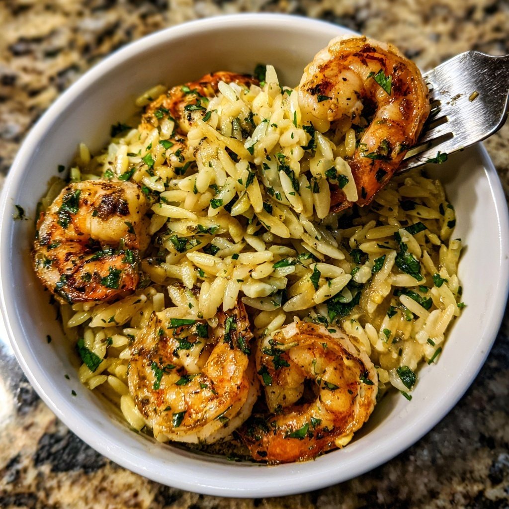 Garlic Butter Shrimp Orzo
