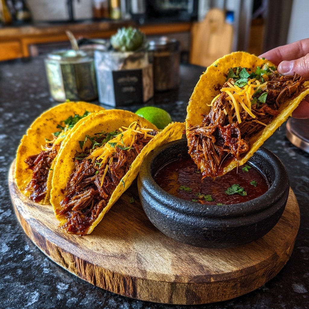 Beef Birria Tacos Consommé Dip